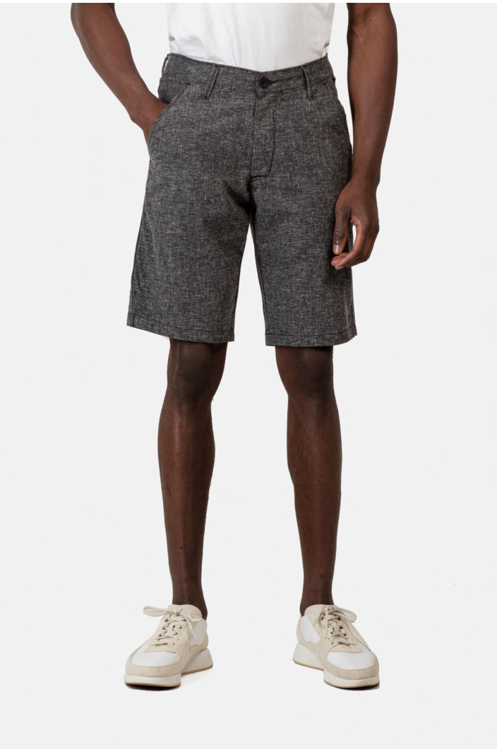 Flex Grip Chino Short Black Linen