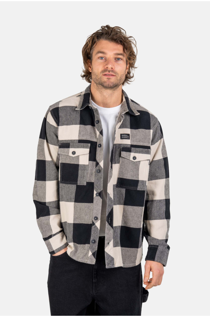 Freeman Shirt Check Deep Black-Oatmeal