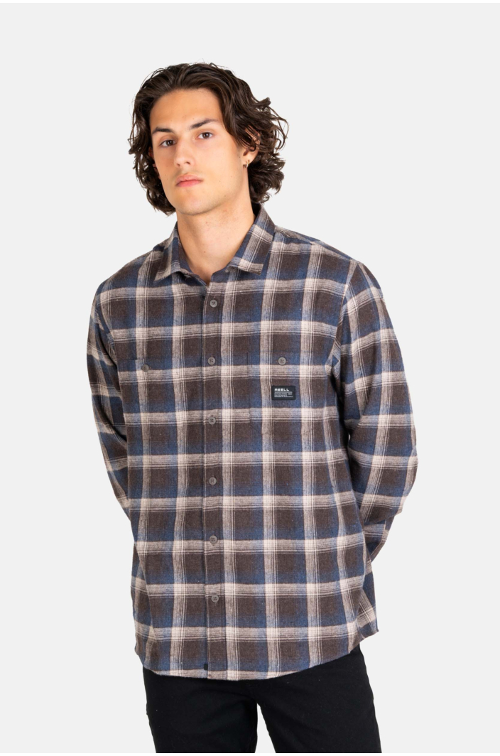 Alvar Check Shirt Blue/White/Brown