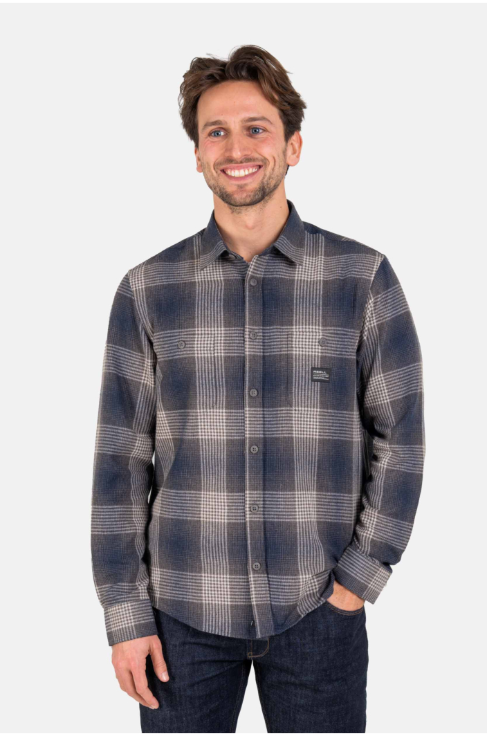 Alvar Check Shirt Brown/Navy/Grey
