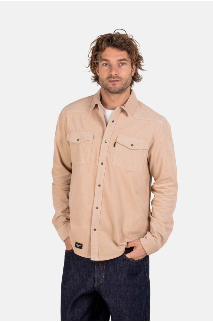 Western Cord Shirt Cashew Sand