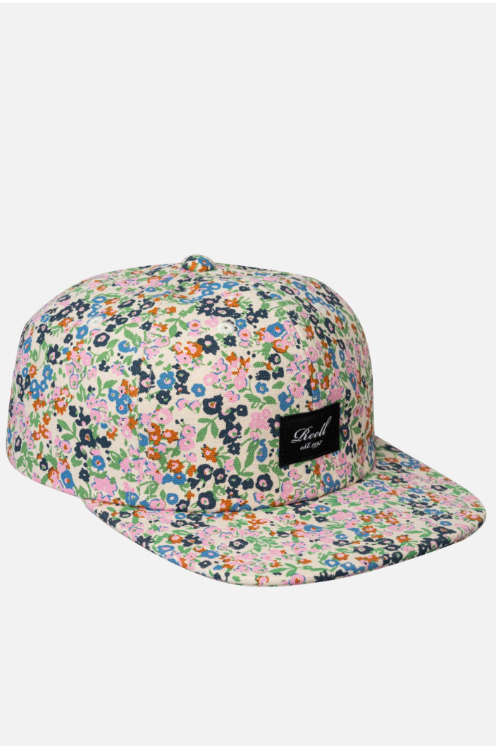 Flat 6-Panel Cap, Floral Peace