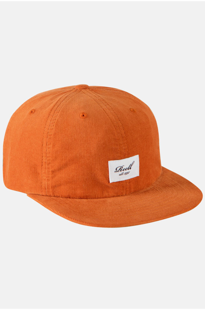 Flat 6-Panel Cap, Orange Ribcord