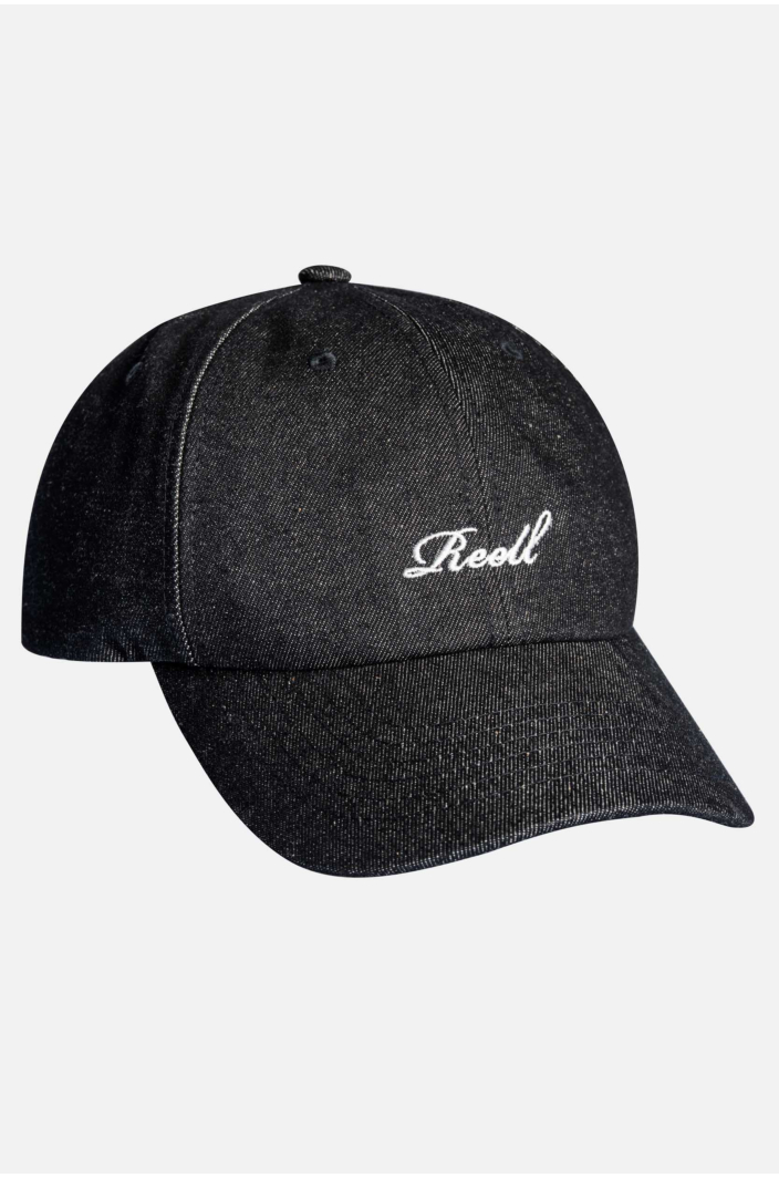 Single Script Cap, Black Denim