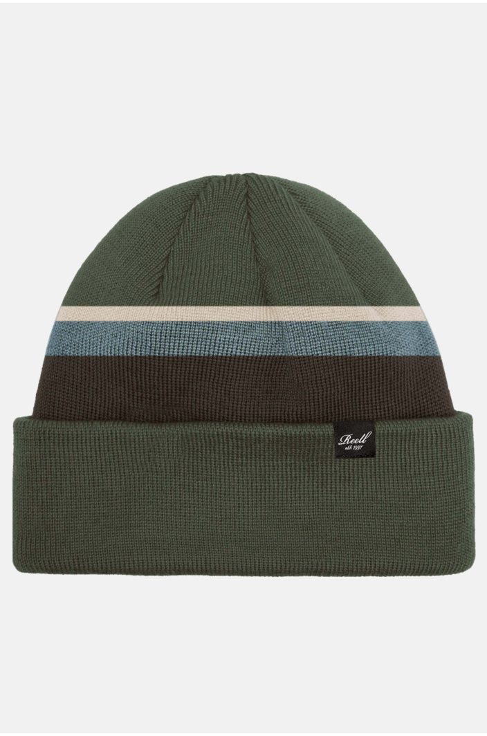 Striped Beanie, Beetle Green