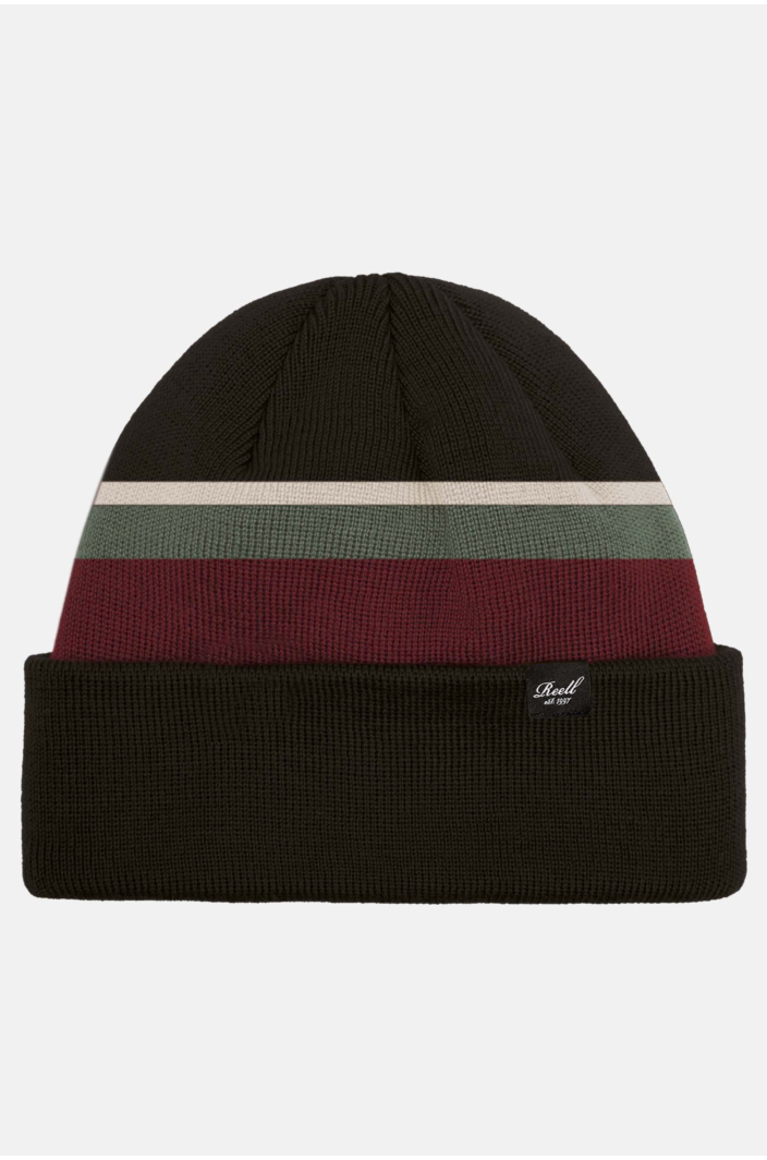 Striped Beanie, Dark Grey