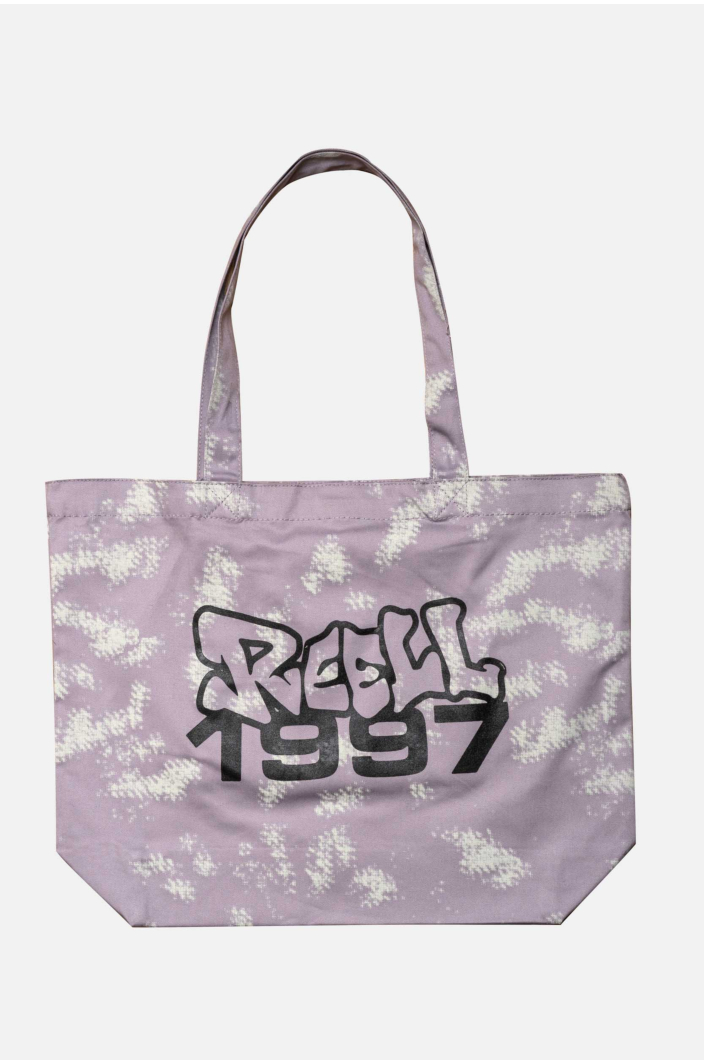 Tote Bag, Script Camo Purple Grey