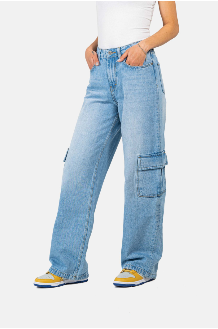 Women Mia Cargo Jeans Light Blue