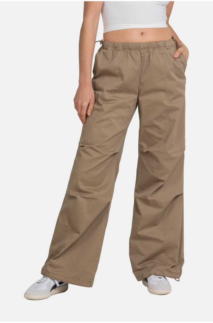 Women Parachute Pant Dark Sand