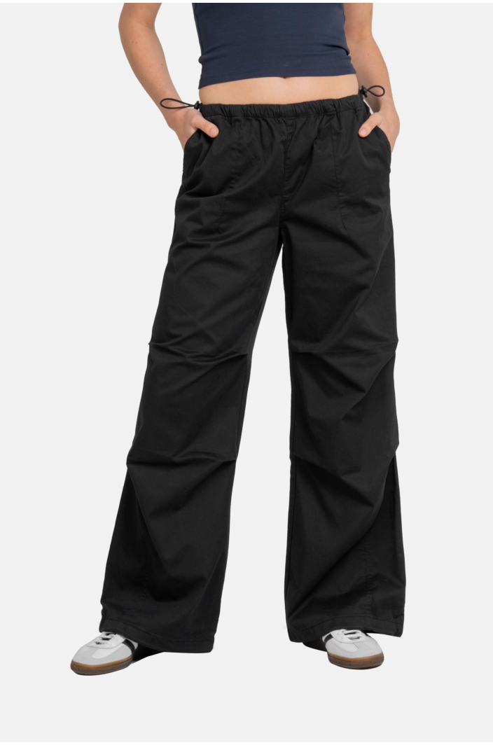 Women Parachute Pant Deep Black