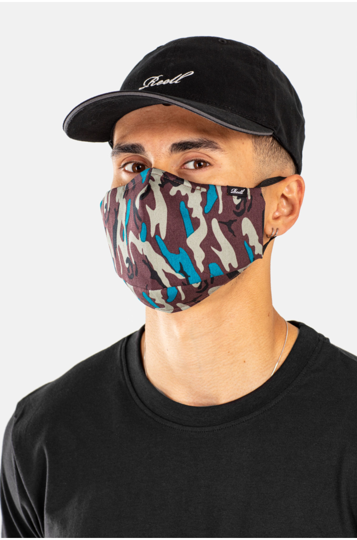 Facemask, Petrol Blue Camo